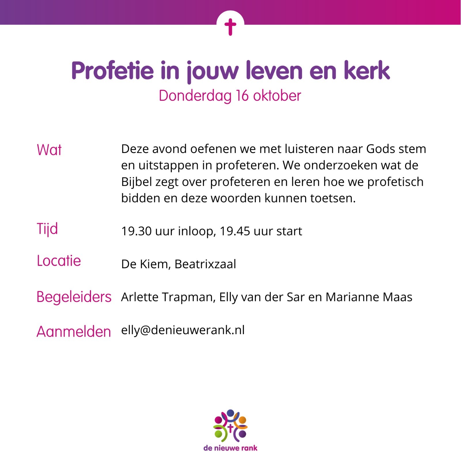 Je bekijkt nu Profetie in jouw leven en kerk – 16 oktober